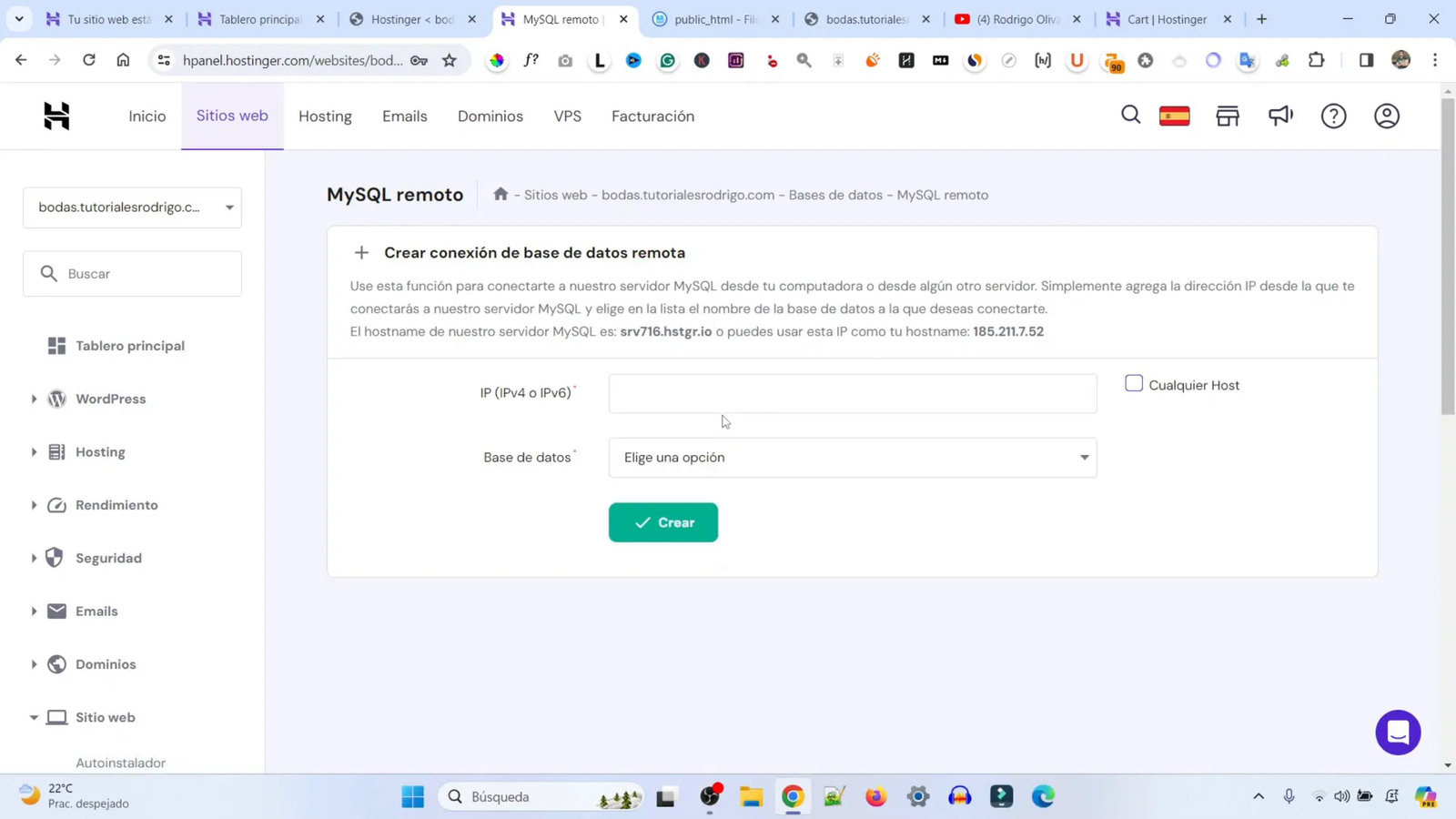 Gestión de cuentas FTP en Hostinger