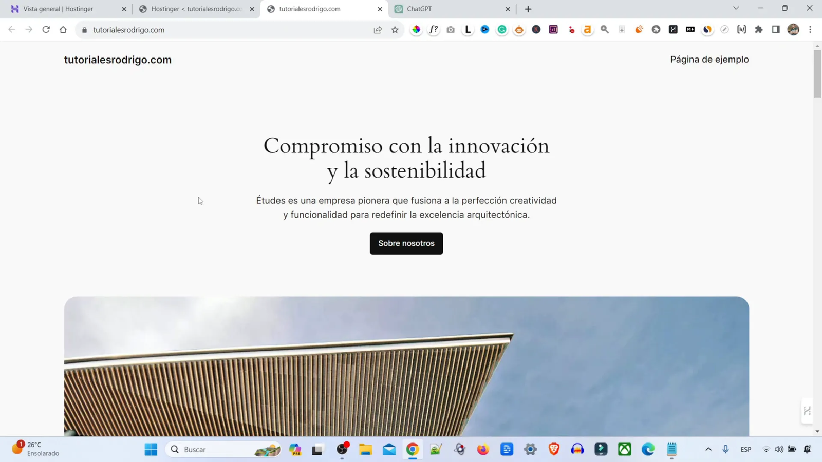 Seleccionando un tema en Hostinger