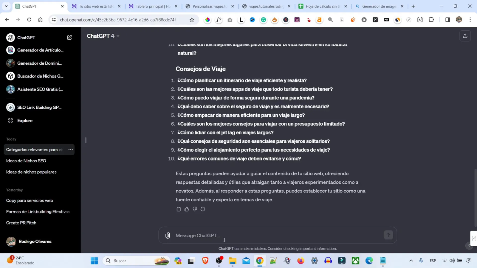 Cómo Hacer una Web Nicho: Guía Completa para Crear Tu Sitio de Viajes 4 Generación del logo con DALL·E