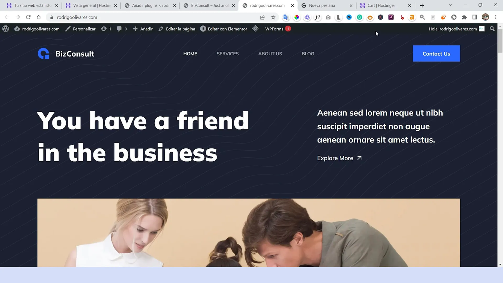 Iniciando edición con Elementor