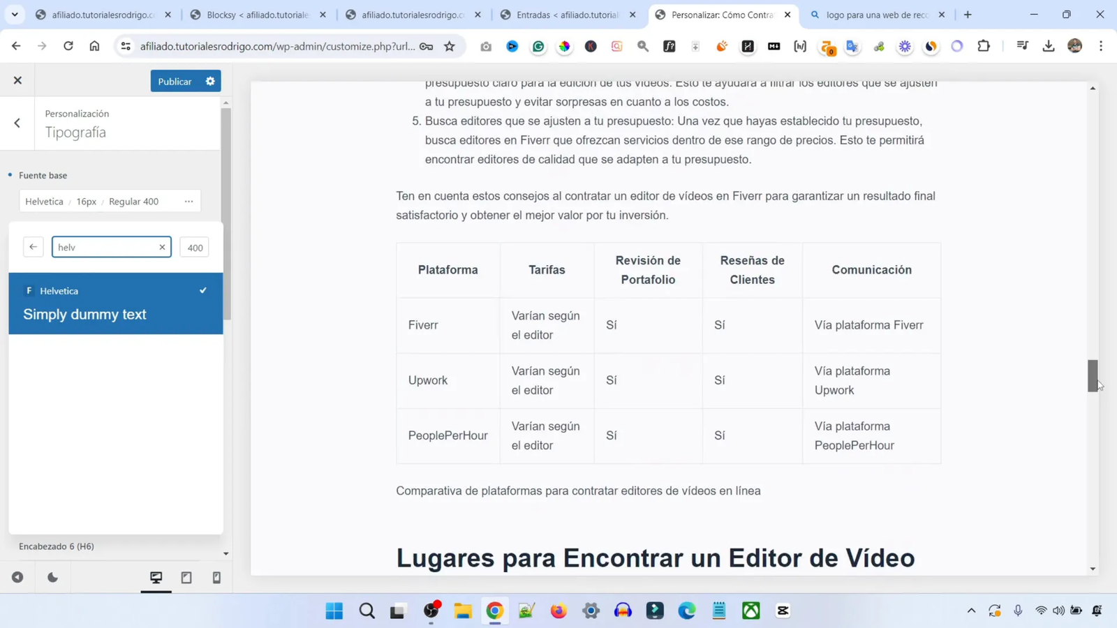 Cómo Crear un Sitio Web de Afiliados de Fiverr en 20 Minutos con IA 17 Optimización de la Apariencia del Sitio