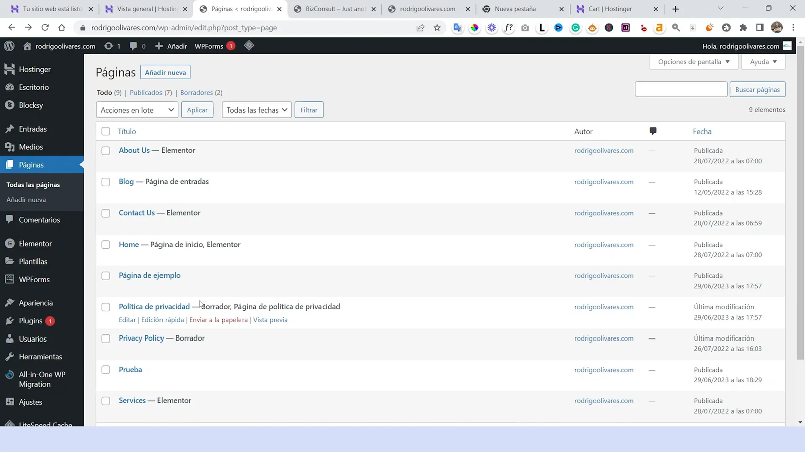 Creando una nueva entrada en WordPress