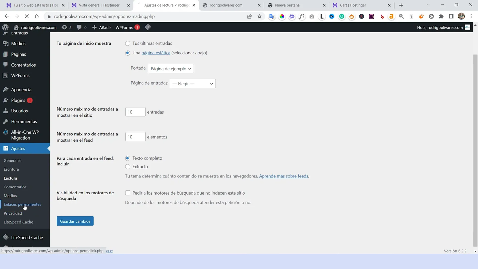 Configuración de enlaces permanentes