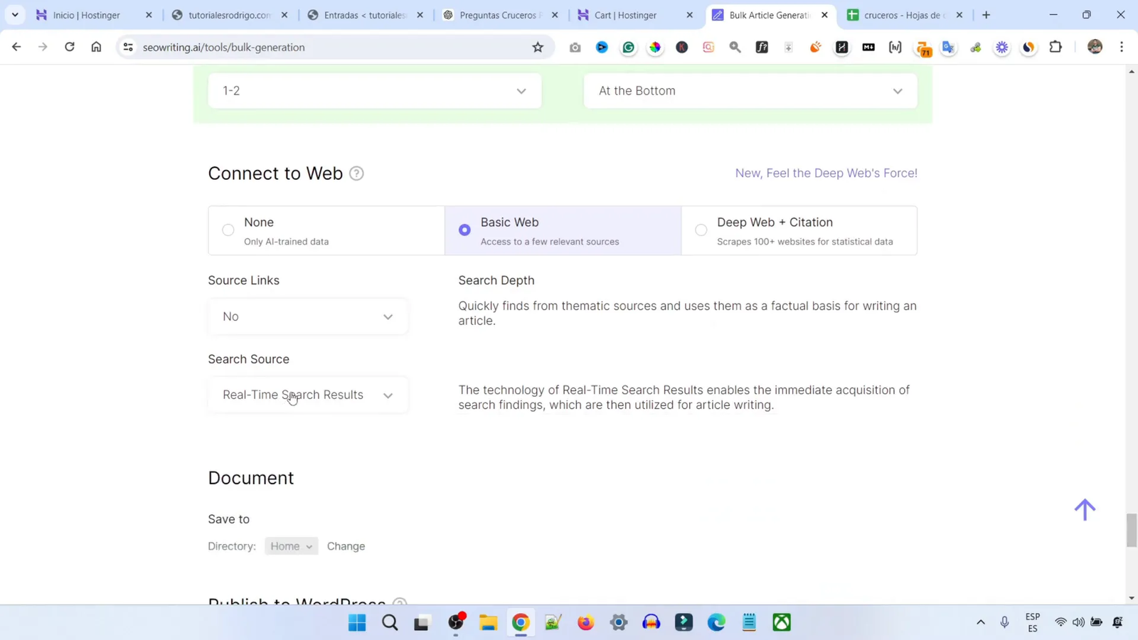 Estrategia de generación de artículos con SEOWriting AI
