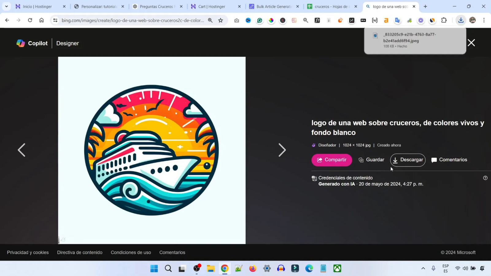 Creación del logotipo para el sitio web
