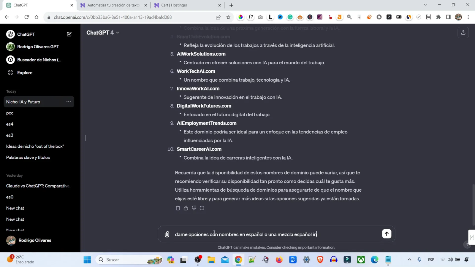 Verificando la disponibilidad del dominio
