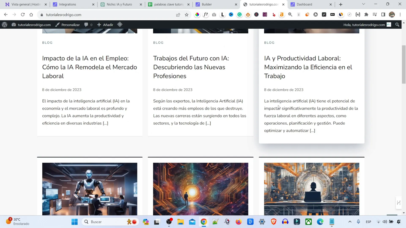 Promocionando el sitio web en redes sociales