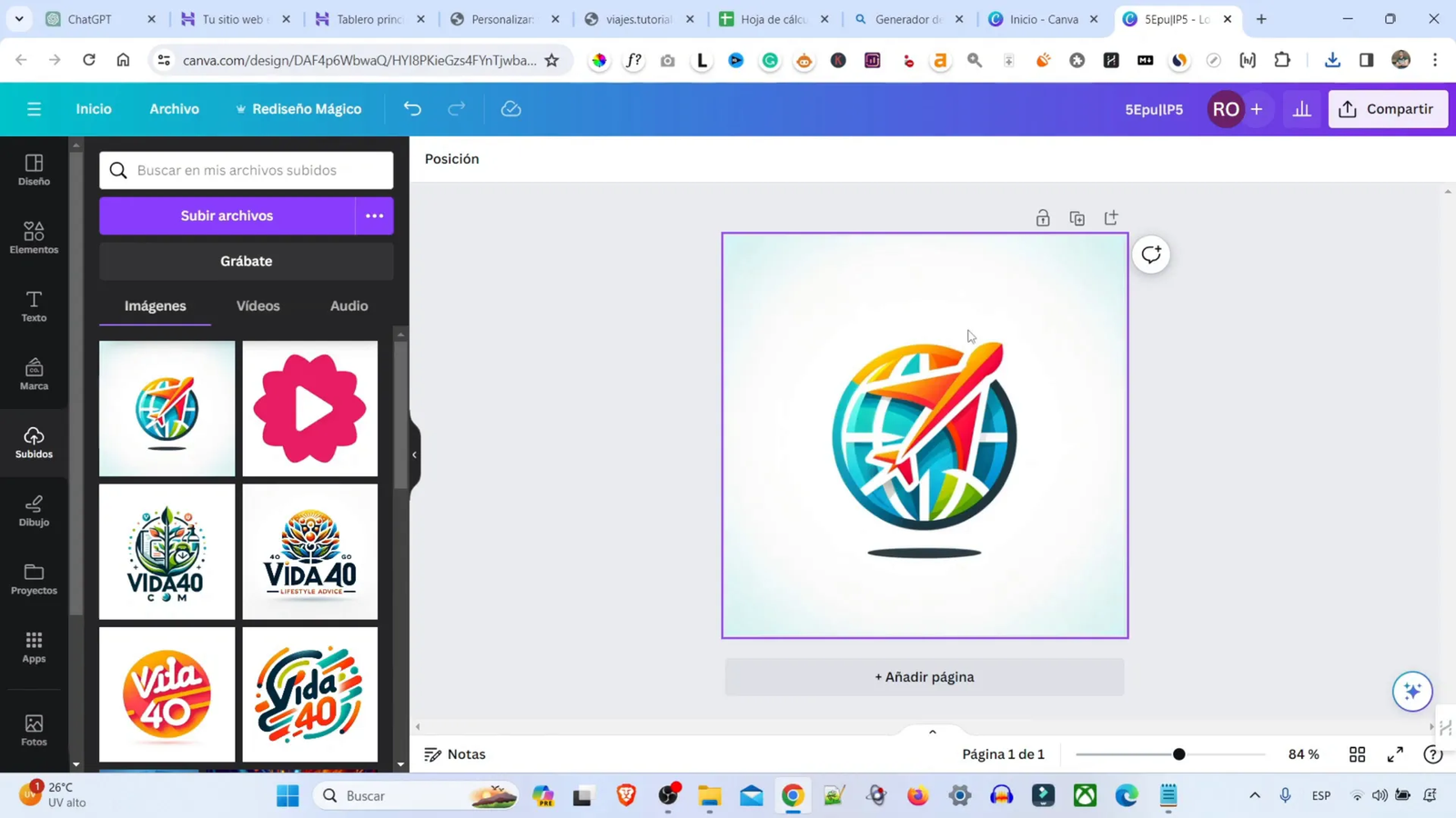 Cómo Hacer una Web Nicho: Guía Completa para Crear Tu Sitio de Viajes 5 Edición del logo en Canva