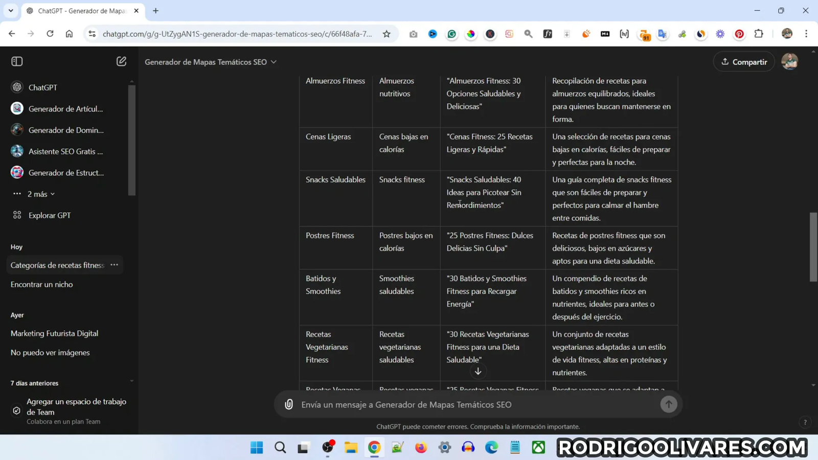Ejemplo de generación de páginas pilares