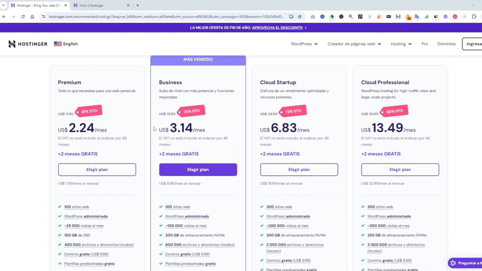 Precios en diferentes monedas
