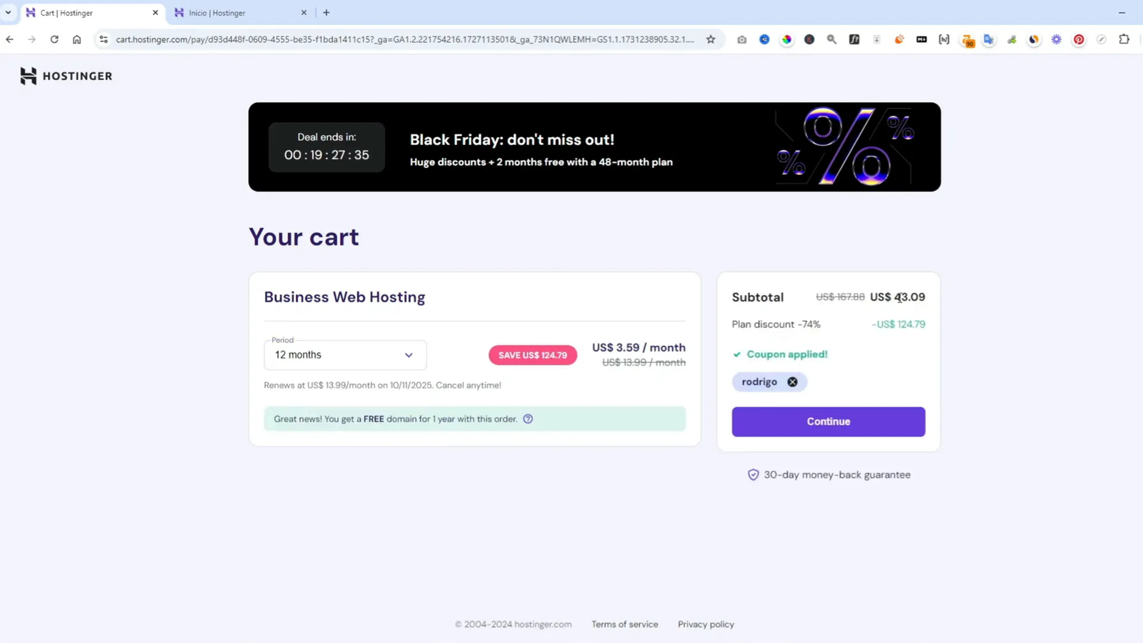 Ejemplo de precios con descuento
