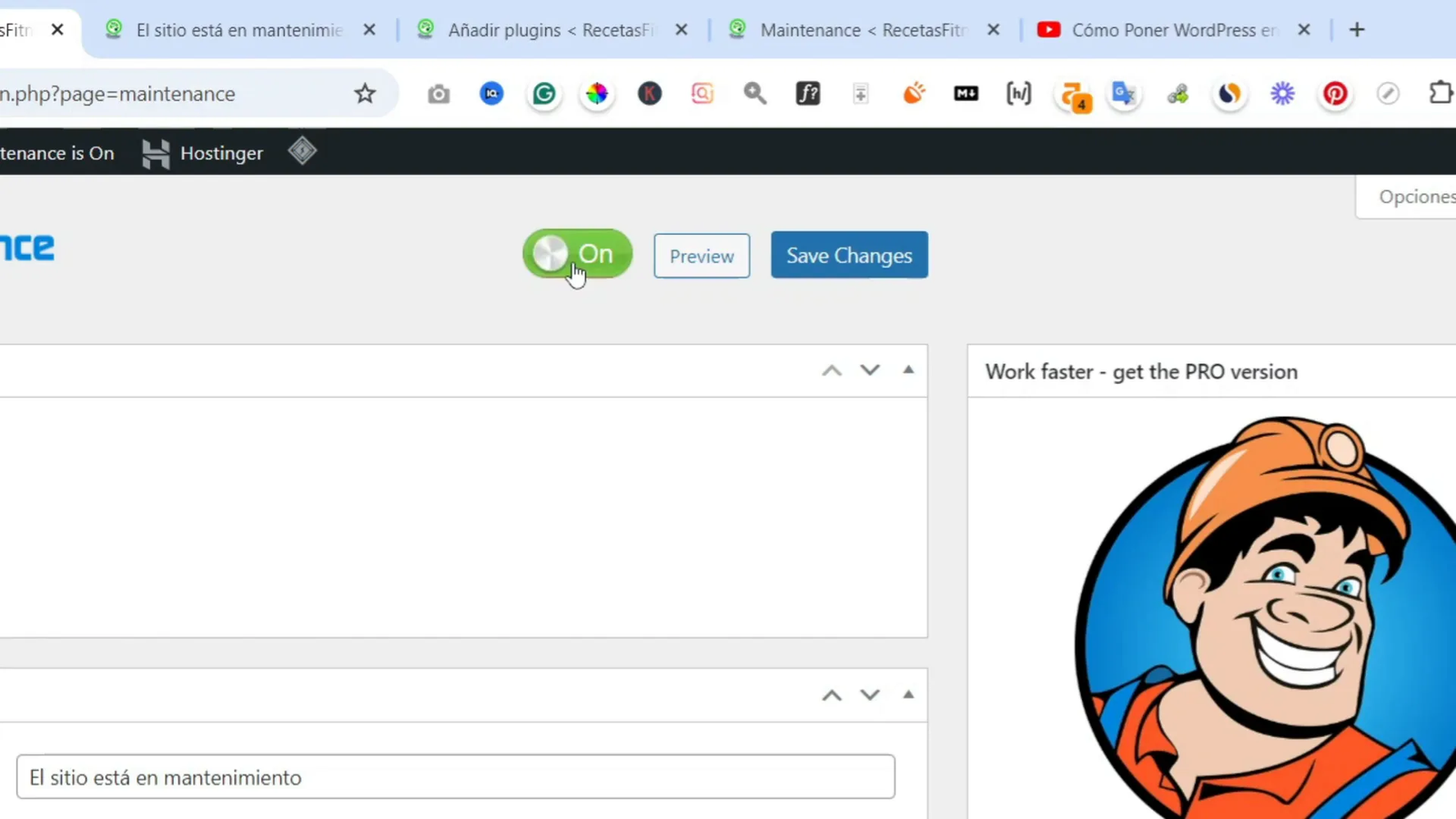 Conclusión sobre el modo mantenimiento en WordPress