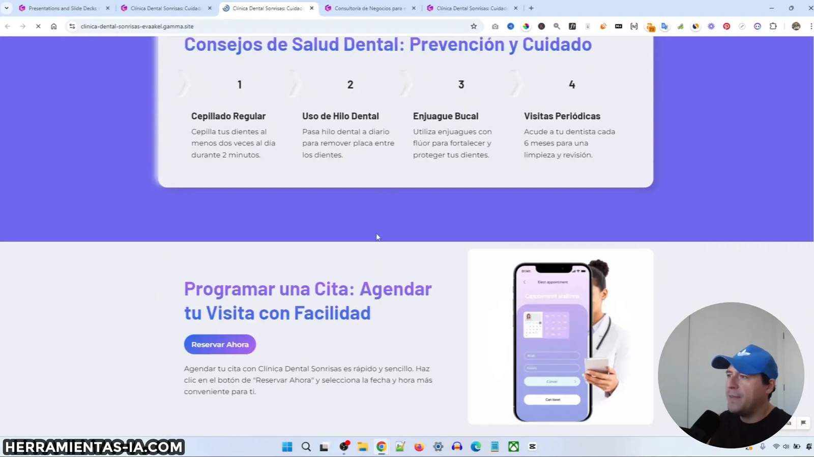 Ejemplo de página web creada con Gamma
