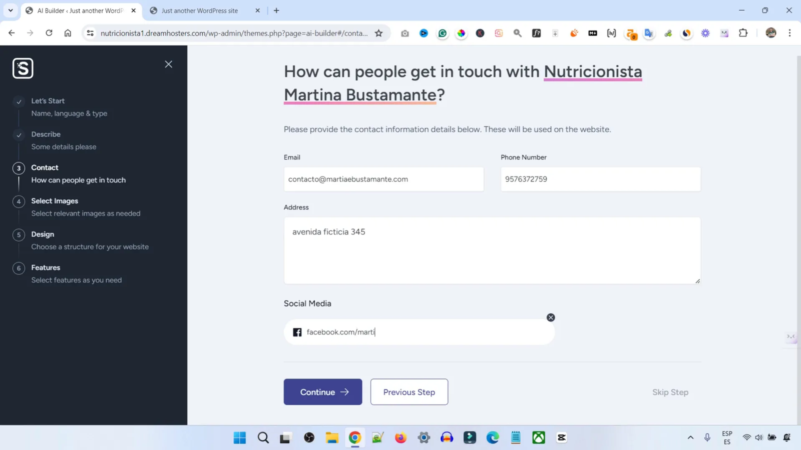 Selección de plantilla en ZipWP