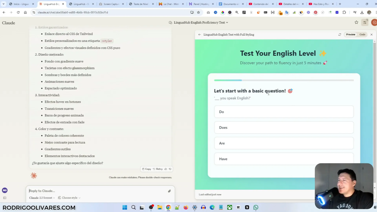 Uso de colores y emojis en el test