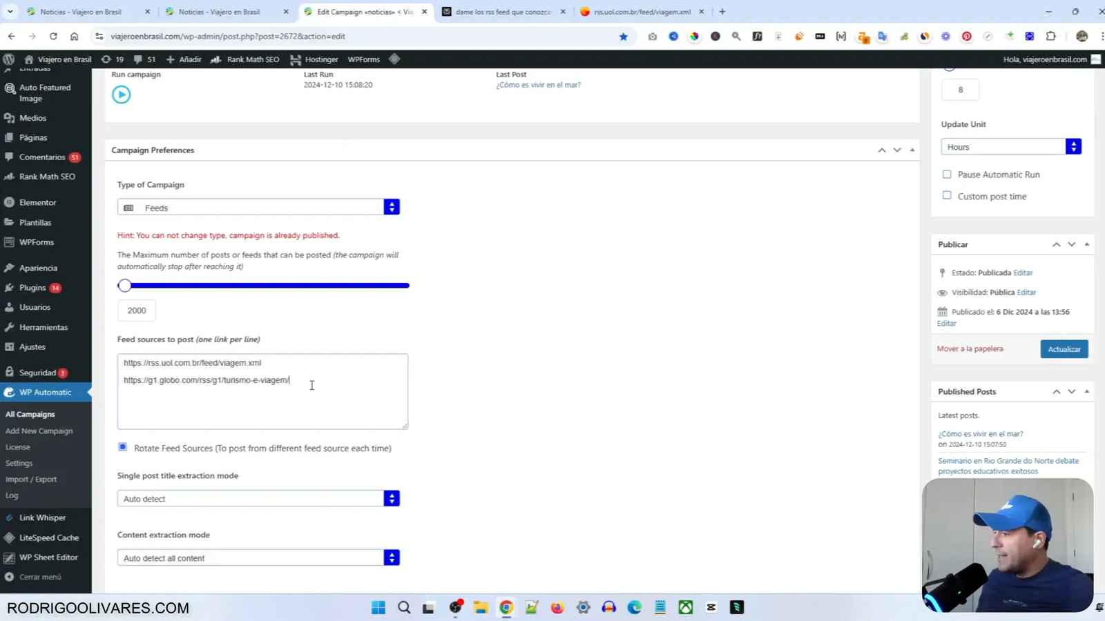 Ejemplo de un feed RSS