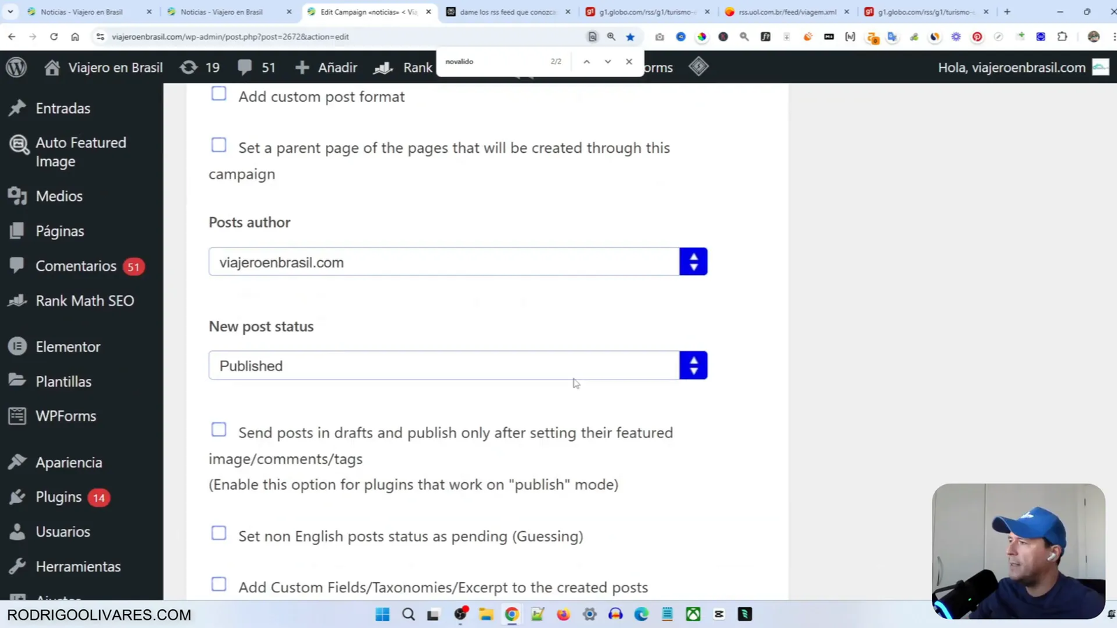 Configuración de enlaces en WP Automatic