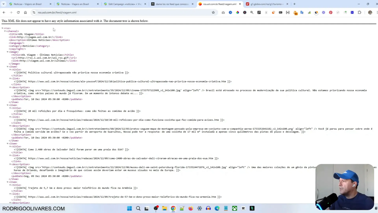 Ejemplo de noticias sobre viajes en Brasil
