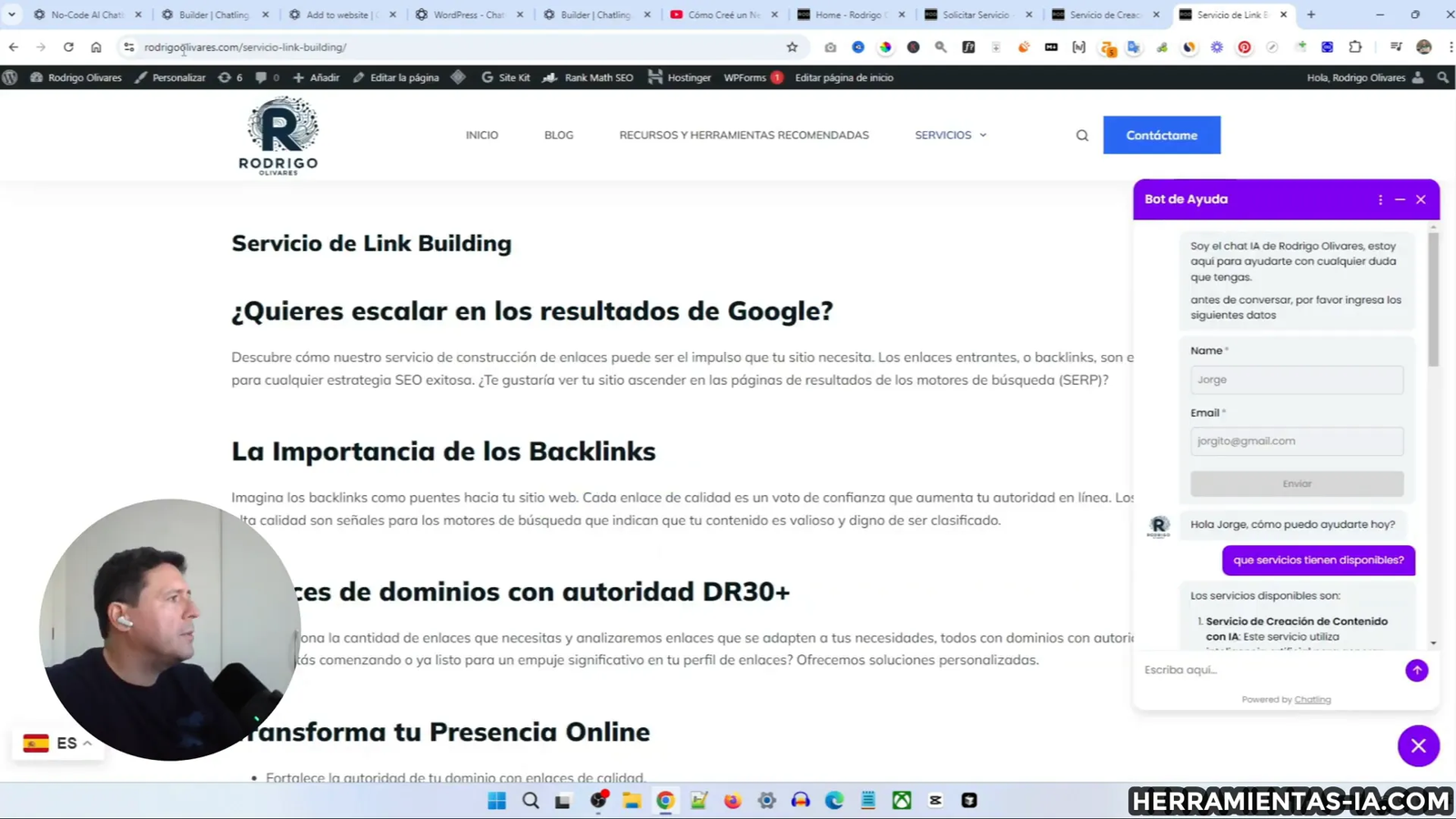Personalización del chatbot en WordPress