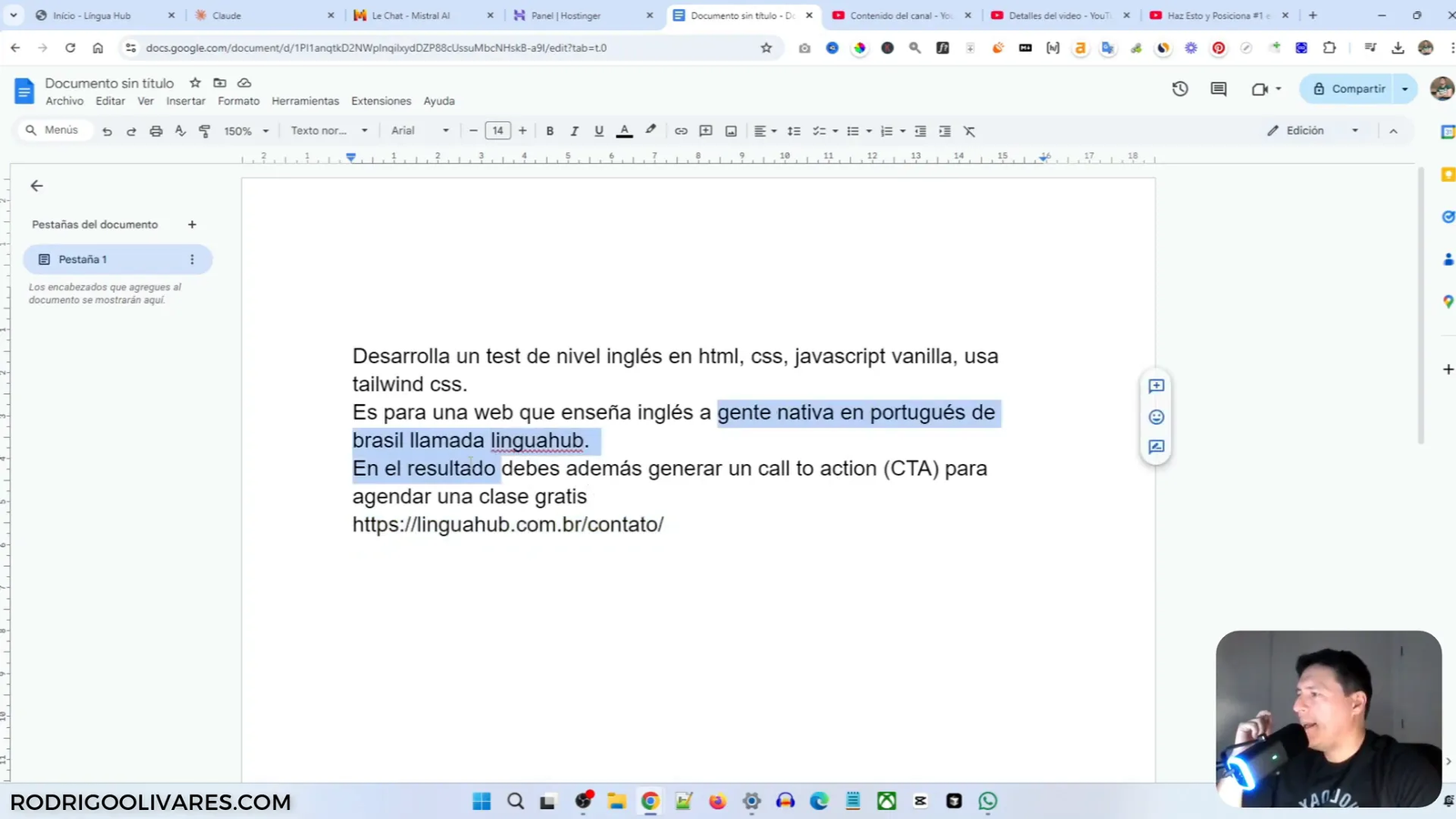 Configuración del prompt en la IA