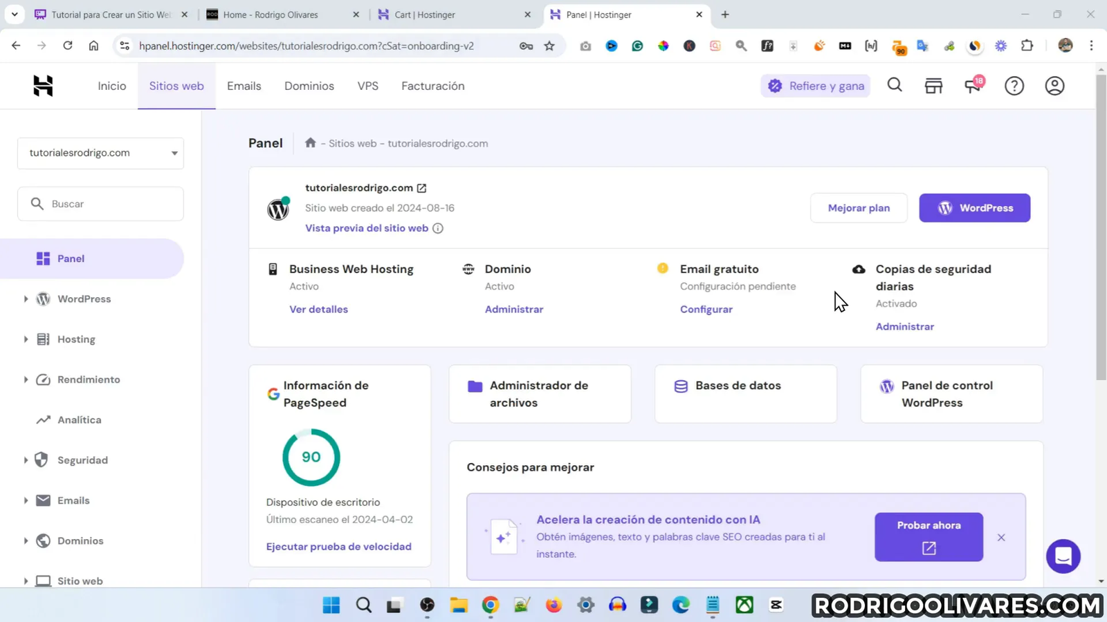 Proceso de instalación de WordPress