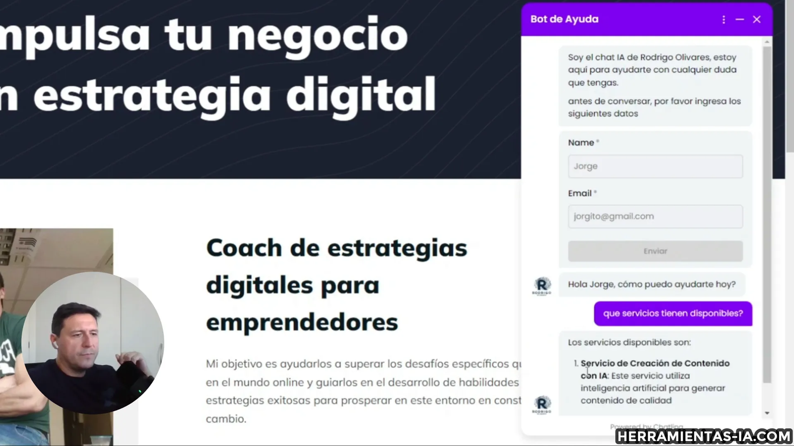 Interacción con el chatbot