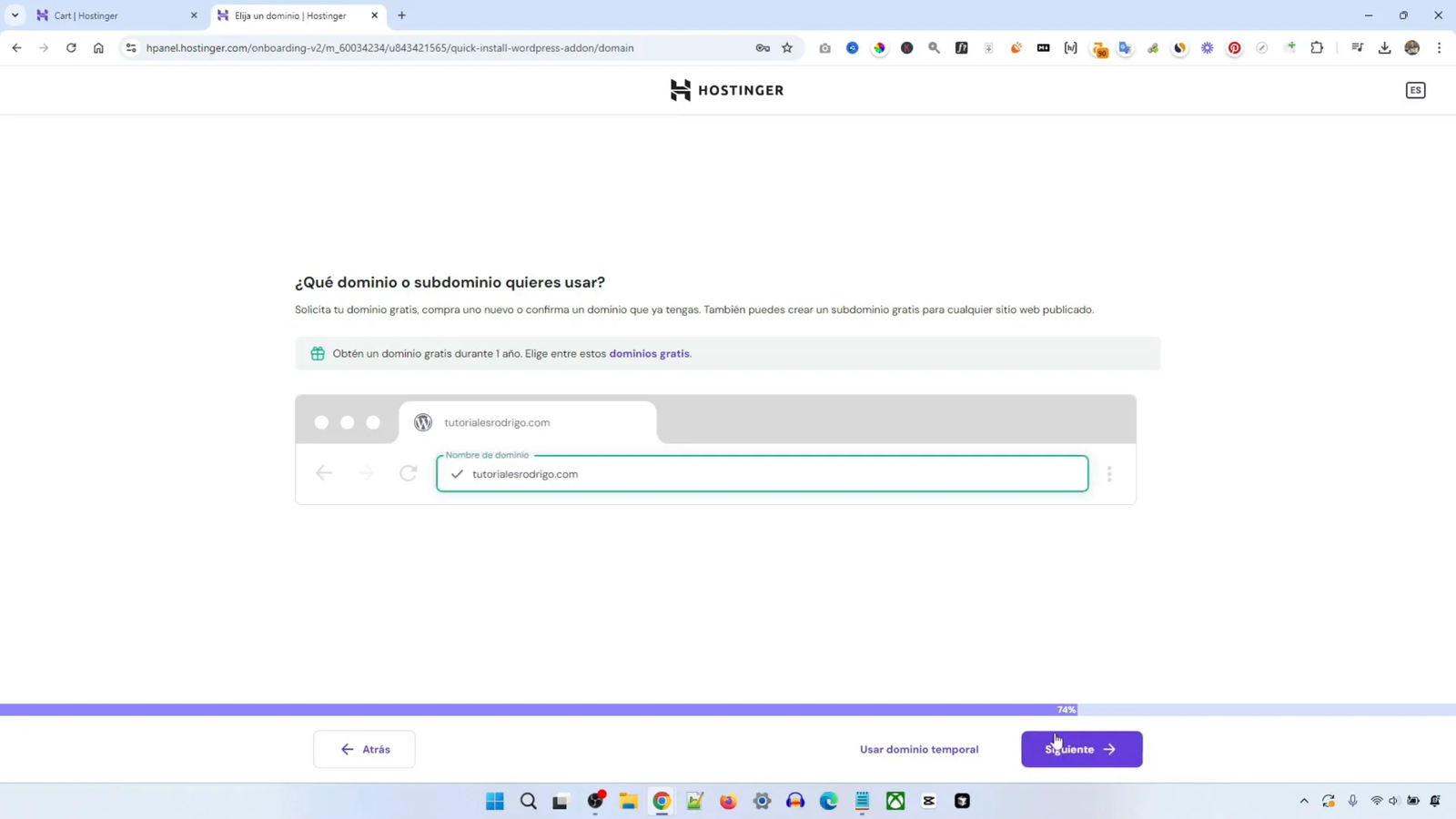 Crea tu Propia Web en 2025 con WordPress y Hostinger: Guía Completa para Principiantes 6 Seleccionando un dominio en Hostinger