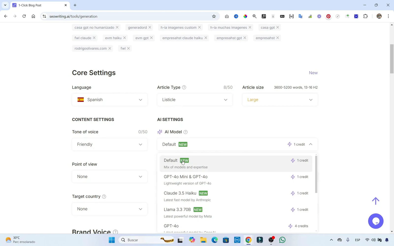 Cómo Escribir Artículos con SEOWriting Correctamente (Tutorial 2025) 8 Eligiendo el tono y punto de vista en SEOWriting
