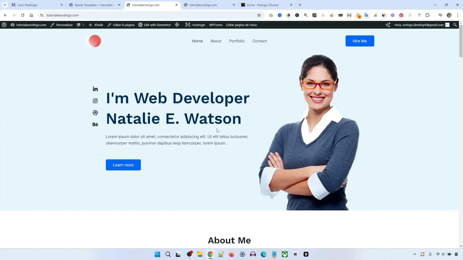 Crea tu Propia Web en 2025 con WordPress y Hostinger: Guía Completa para Principiantes 11 Interfaz de Elementor para personalización