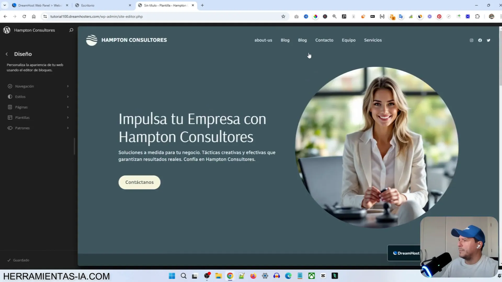Crea tu Web WordPress Completa en Menos de 10 Minutos con esta IA 15 Personalizando el menú del sitio web