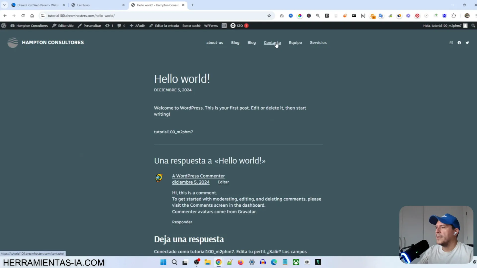 Integración de servicios en Dreamhost