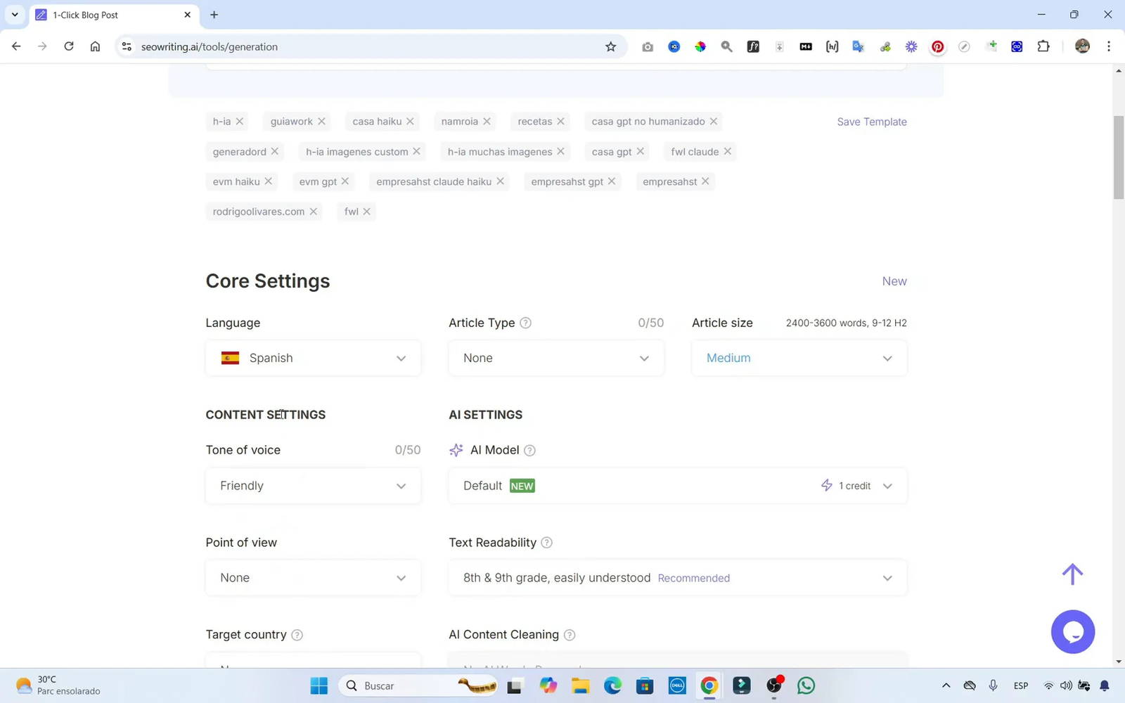 Cómo Escribir Artículos con SEOWriting Correctamente (Tutorial 2025) 5 Configuración del título y palabra clave en SEOWriting
