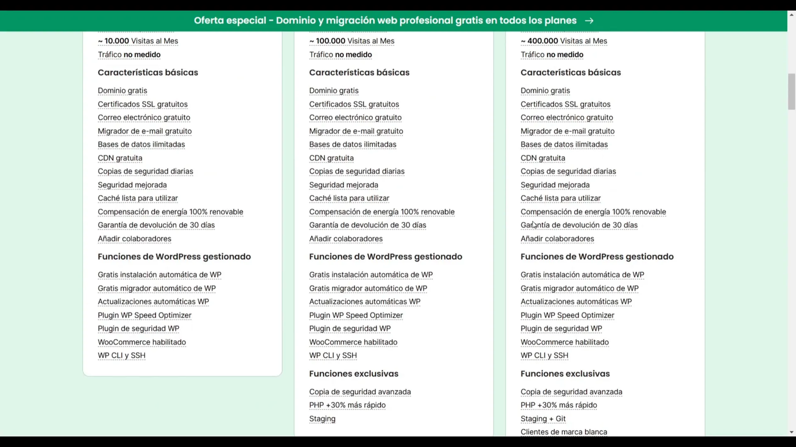 Recomendaciones generales sobre hosting