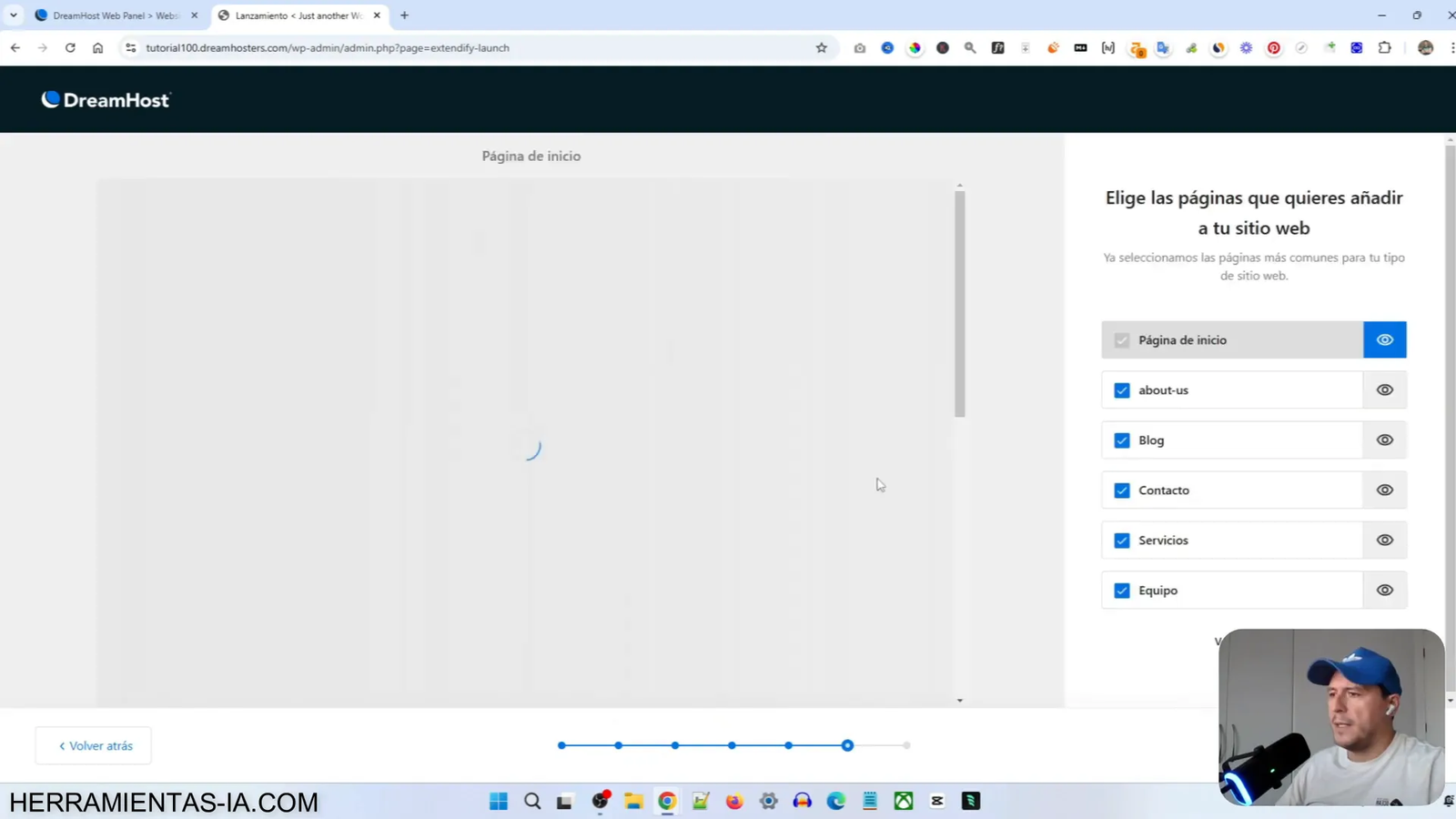 Opciones de diseño en Dreamhost