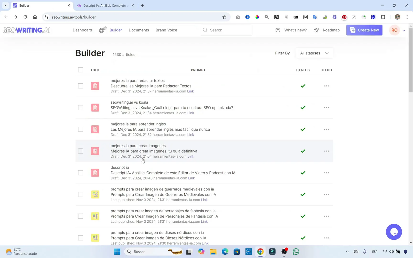 Ejemplo de artículo generado con SEO Writing