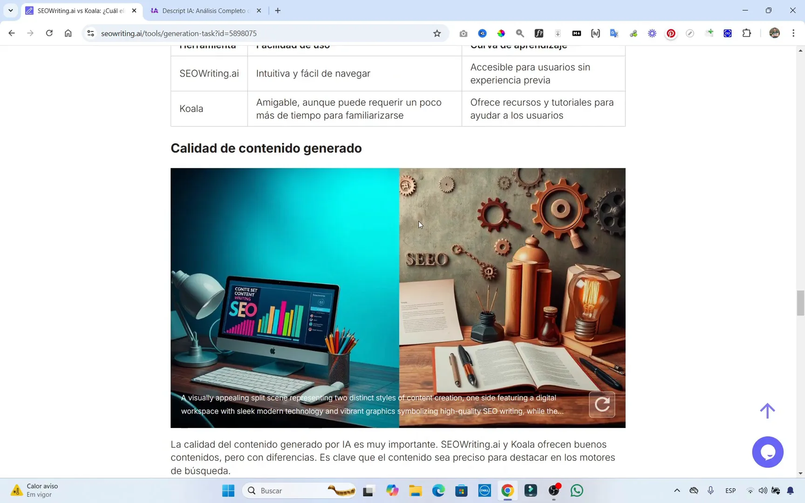 Nuevos modelos de IA en SEO Writing