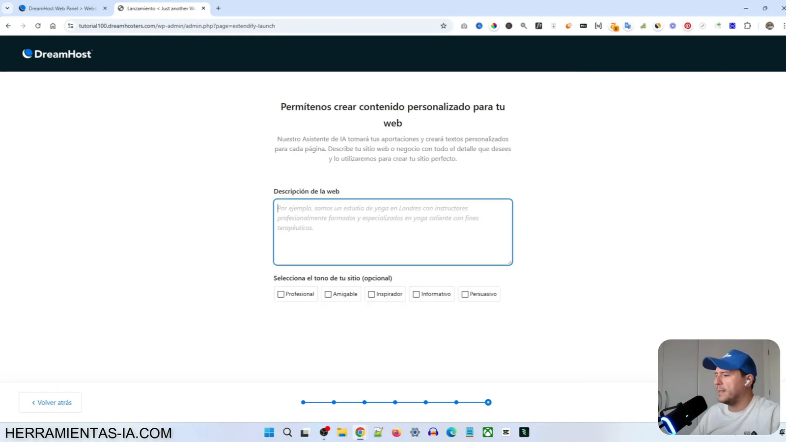 Editor de contenido en Dreamhost