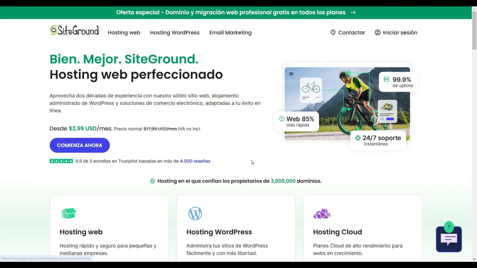 Opiniones sobre SiteGround