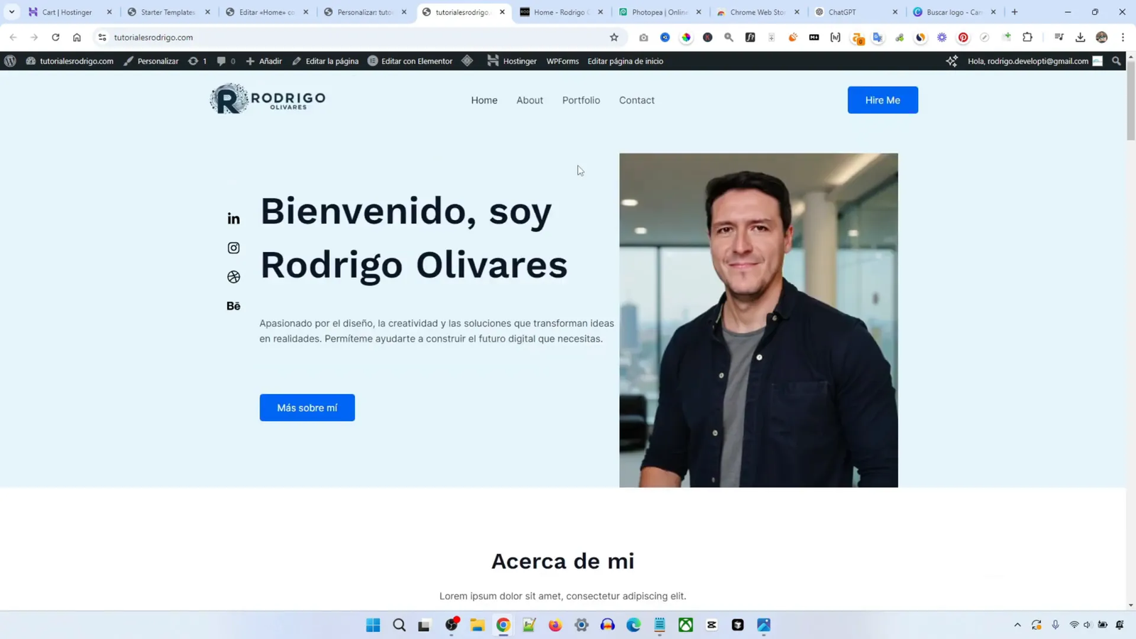 Crea tu Propia Web en 2025 con WordPress y Hostinger: Guía Completa para Principiantes 23 Ejemplo de diseño personalizado