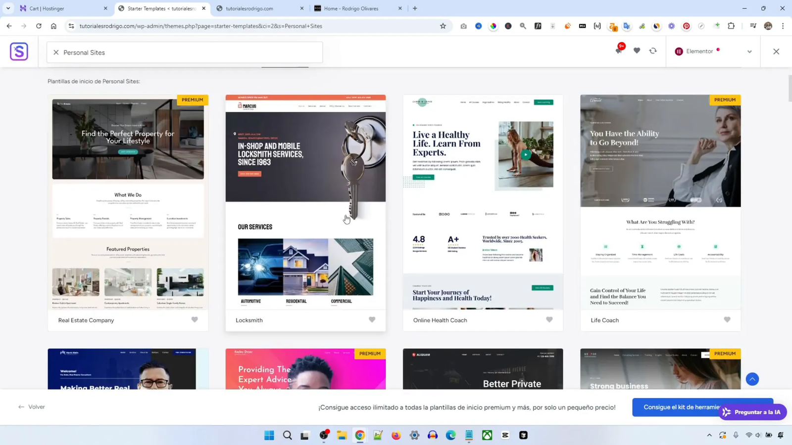 Crea tu Propia Web en 2025 con WordPress y Hostinger: Guía Completa para Principiantes 10 Ejemplo de plantillas para sitios personales