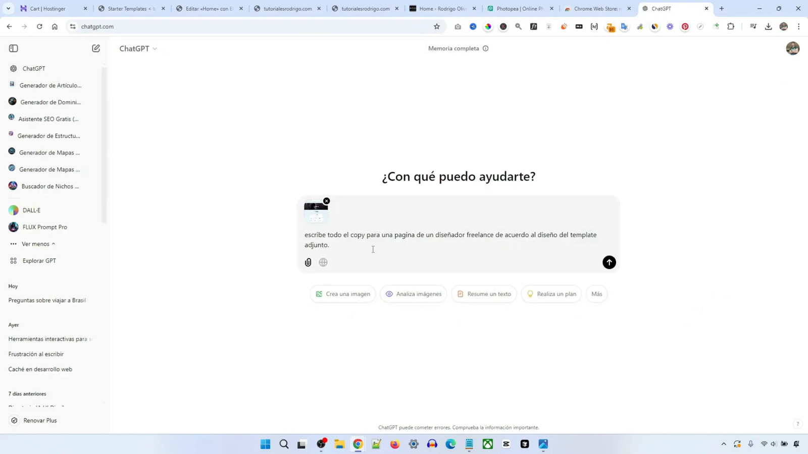 Crea tu Propia Web en 2025 con WordPress y Hostinger: Guía Completa para Principiantes 20 Usando ChatGPT para generar contenido