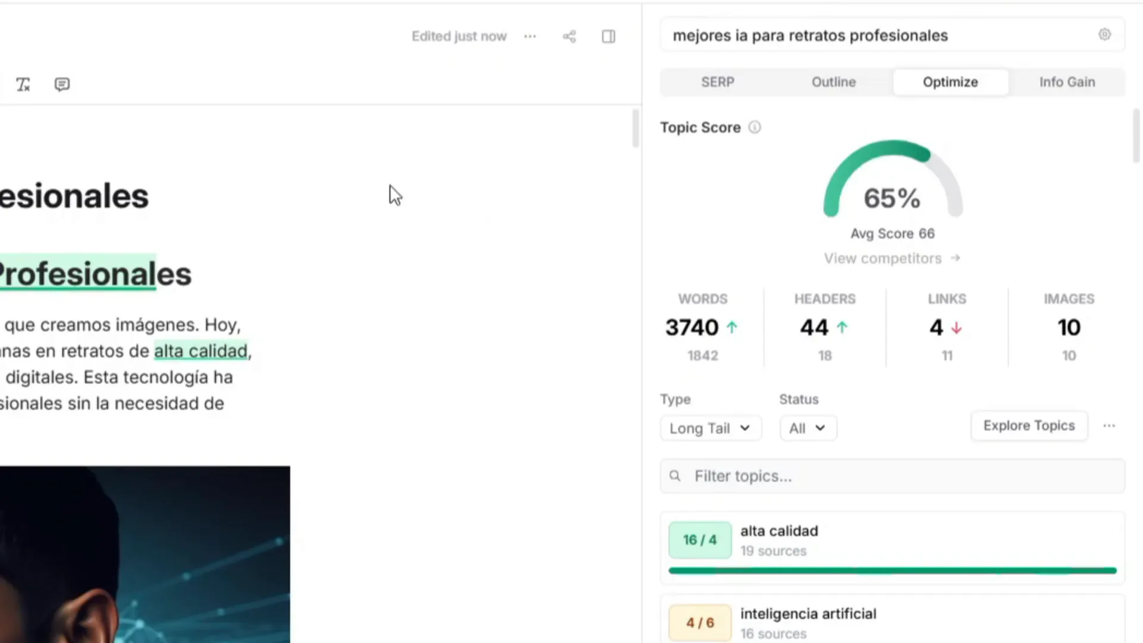 Análisis SEO del artículo