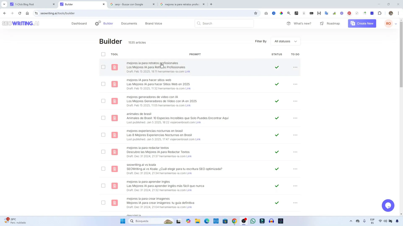 Envío masivo de artículos