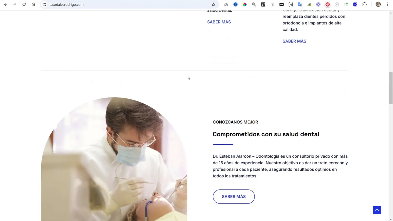 Cómo Hacer un Sitio Web para Dentista con WordPress + IA + Hostinger 13 Revisando el sitio web