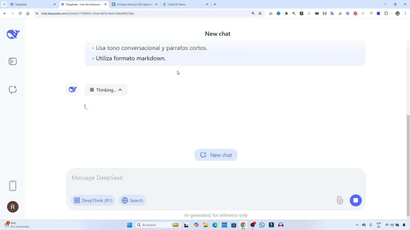 Resultados de búsqueda en Deepseek