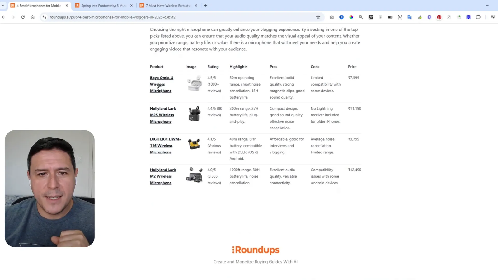 Roundups: Crea Reseñas de Productos con IA y Gana Más como Afiliado 4 Interfaz de Randdups