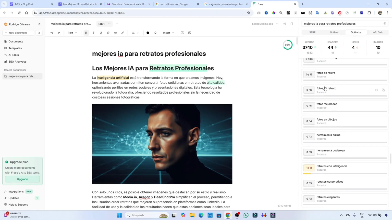 Integración de palabras clave relacionadas
