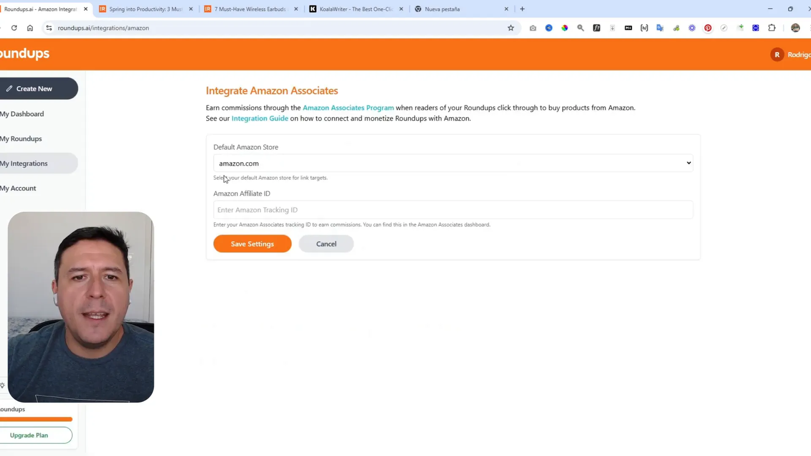Integrando enlaces de afiliado en Roundups