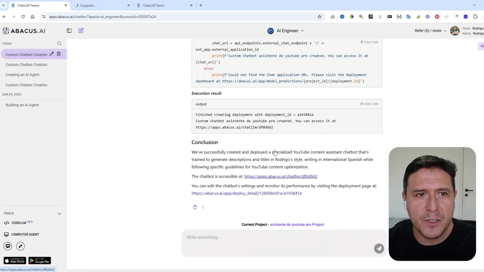 Crea un Chatbot de IA que Trabaja para Ti con ChatLLM 5 Accediendo al chatbot en ChatLLM