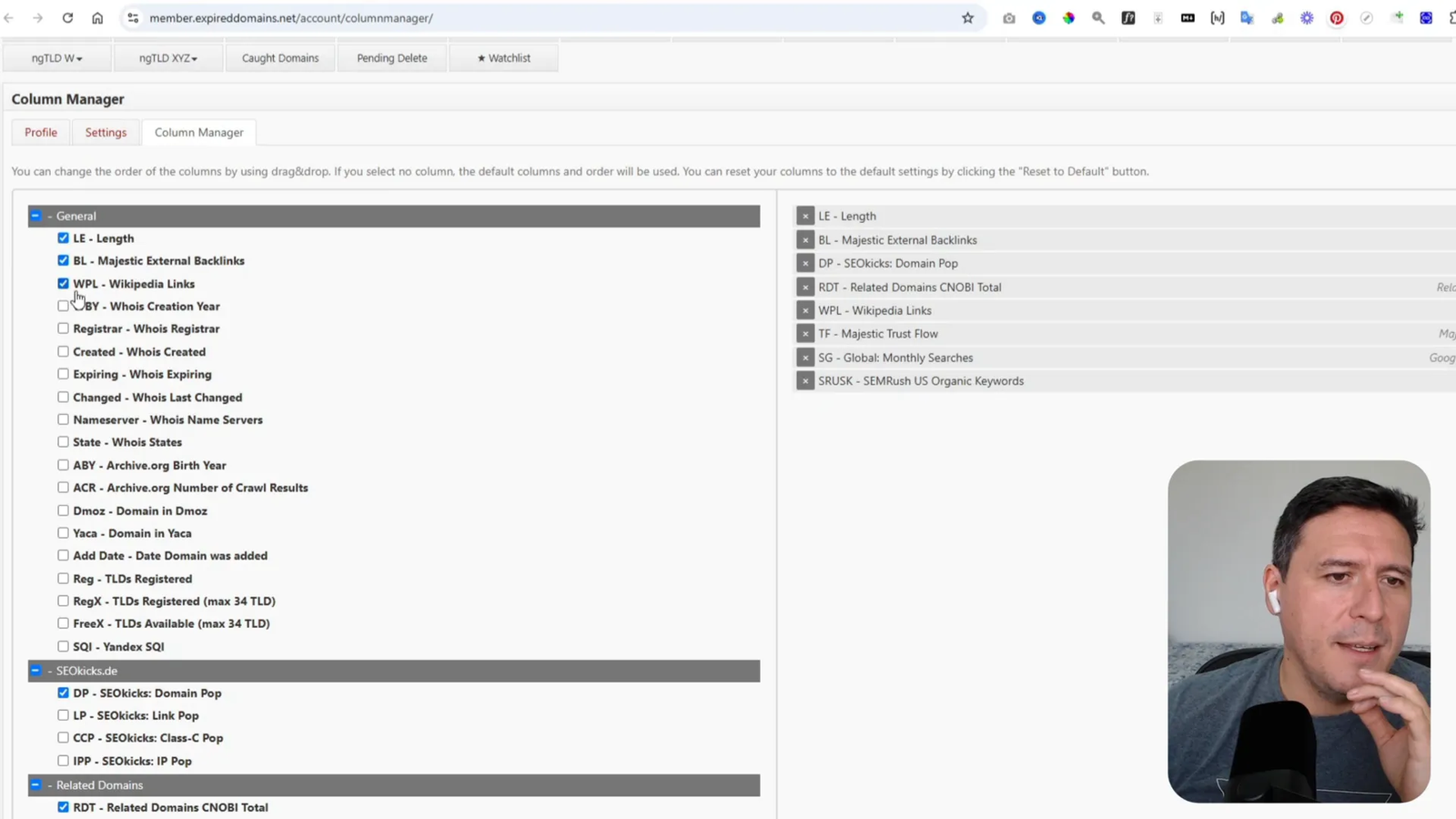 Ejemplo de backlinks en un dominio expirado